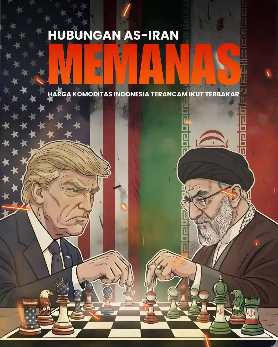 amerika, iran, perang, harga komoditas, indonesia