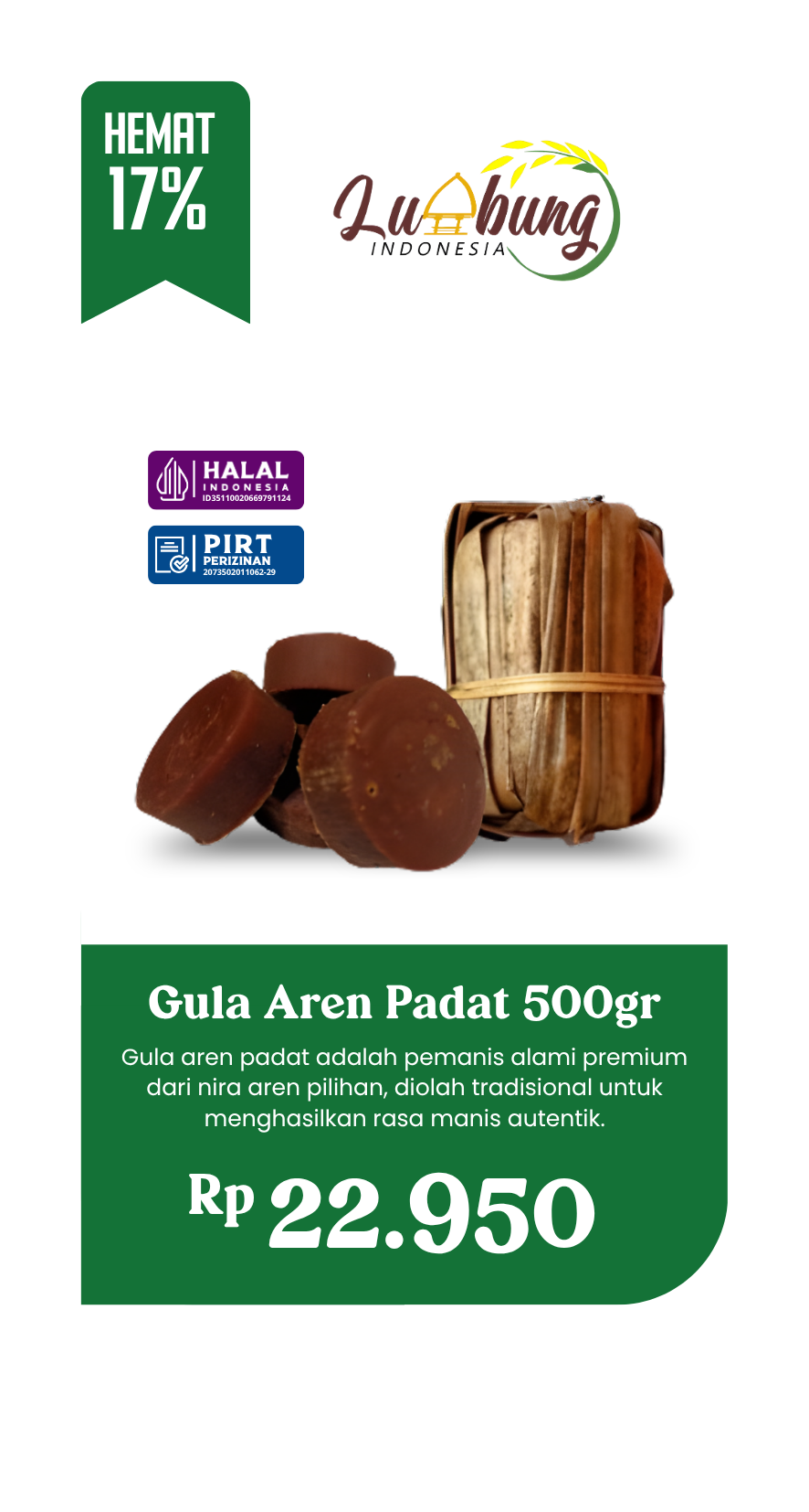 Gula aren padat kawung 500gr