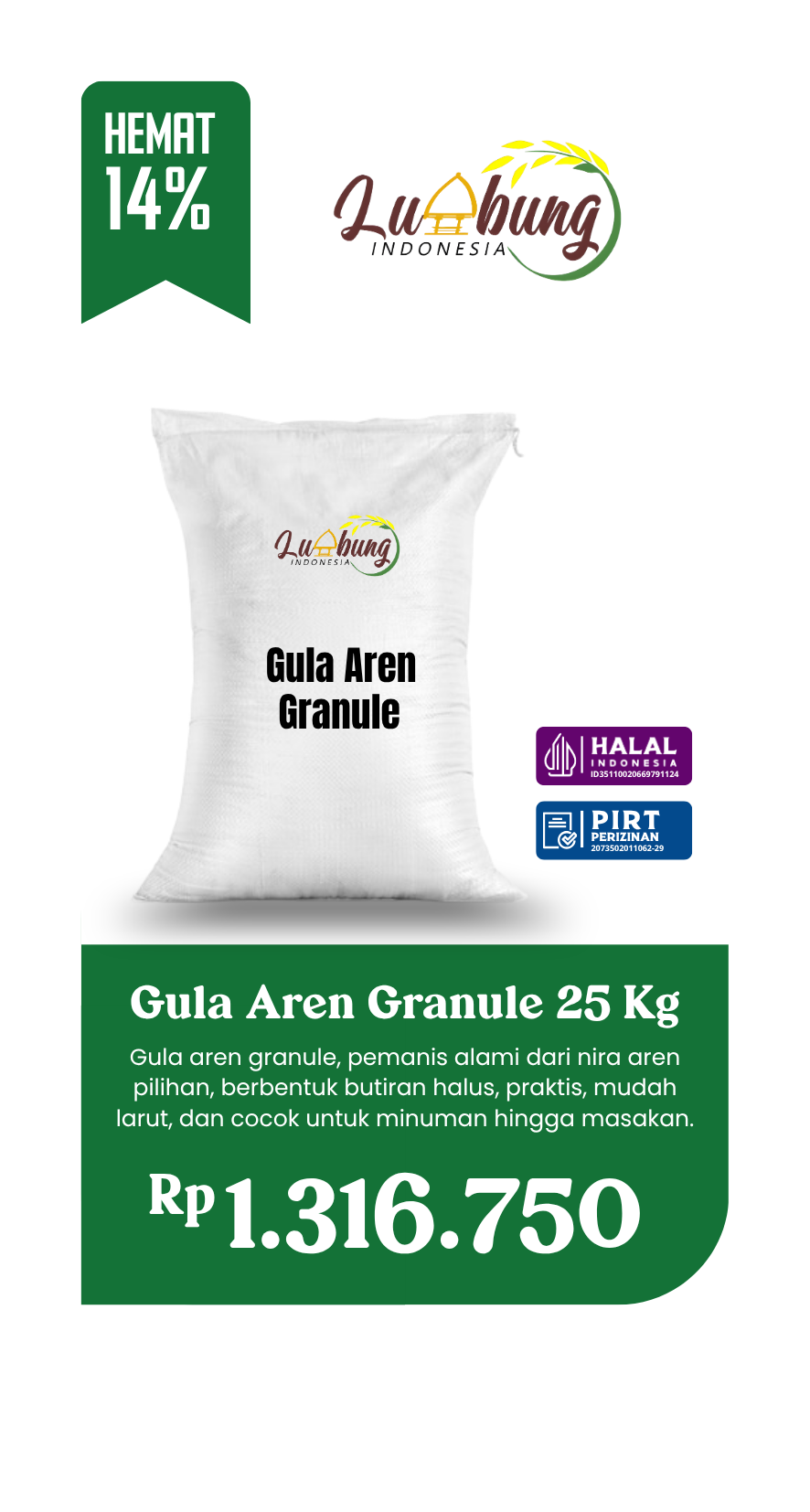 Gula Aren Granule Sak