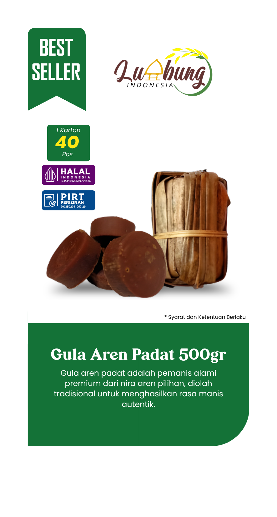 Grosir gula aren padat kawung 500gr