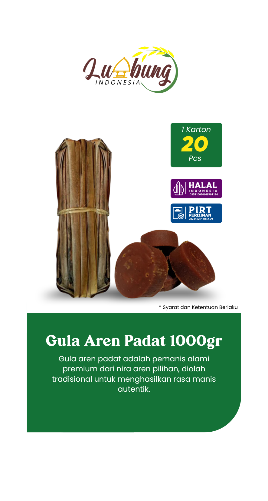 Grosir gula aren padat kawung 1000gr