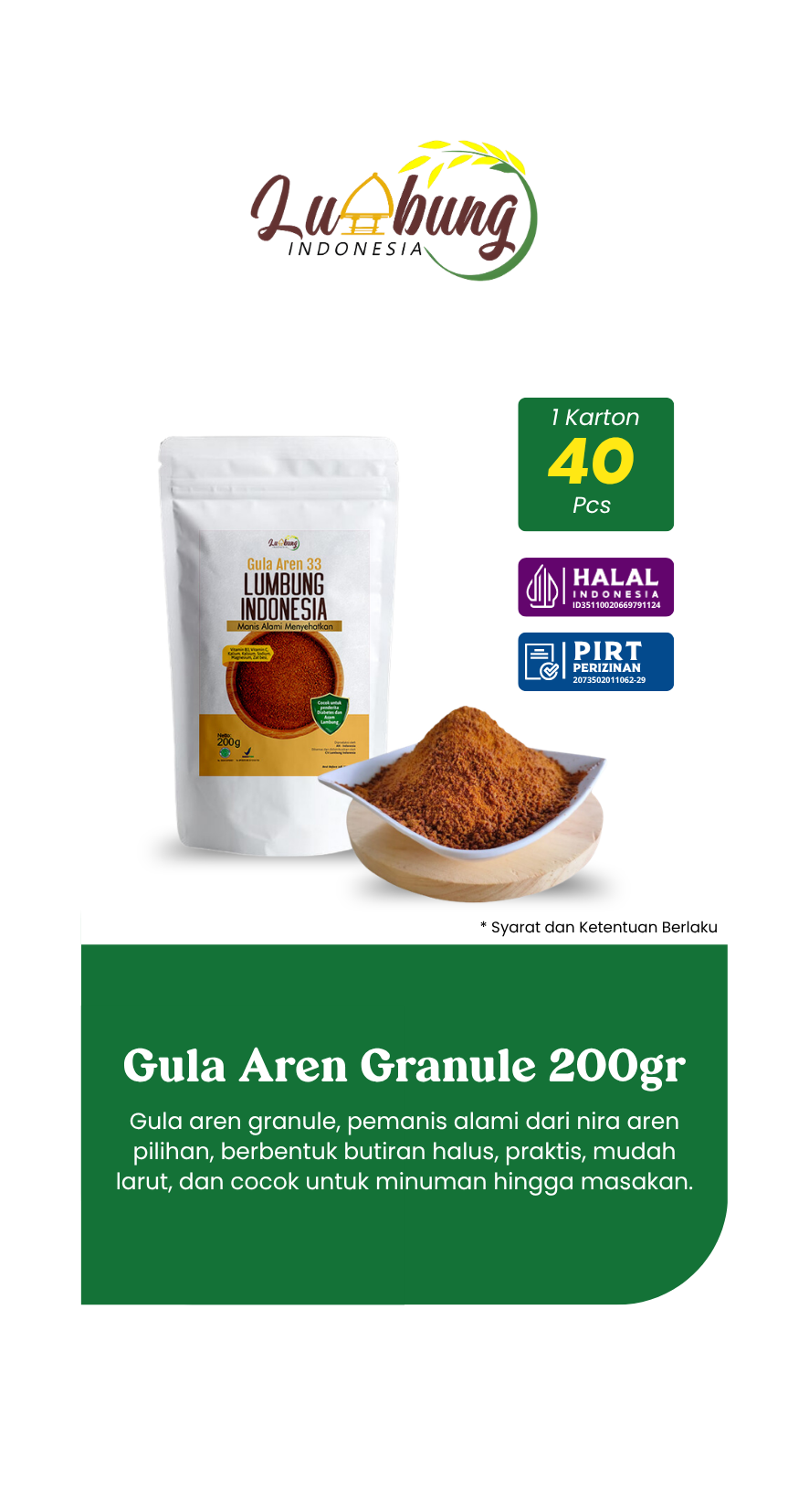 Grosir gula aren granule 200gr