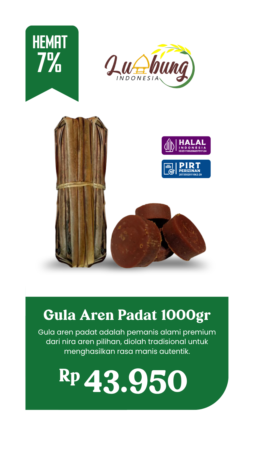 Gula Aren Padat Kawung 1000gr