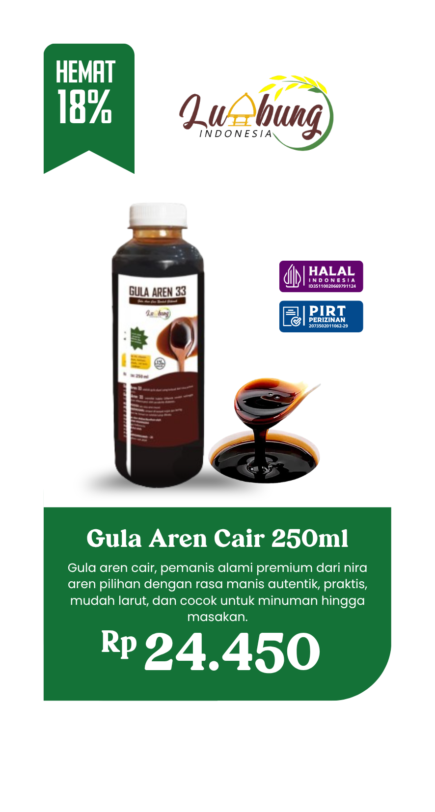 Gula Aren Cair Original 250ml