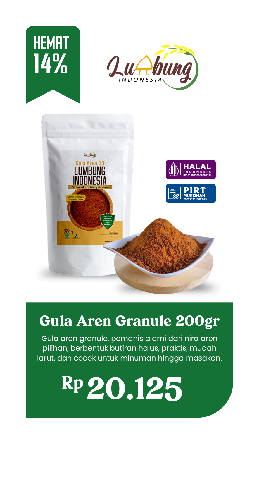 Gula Aren Granule 200gr