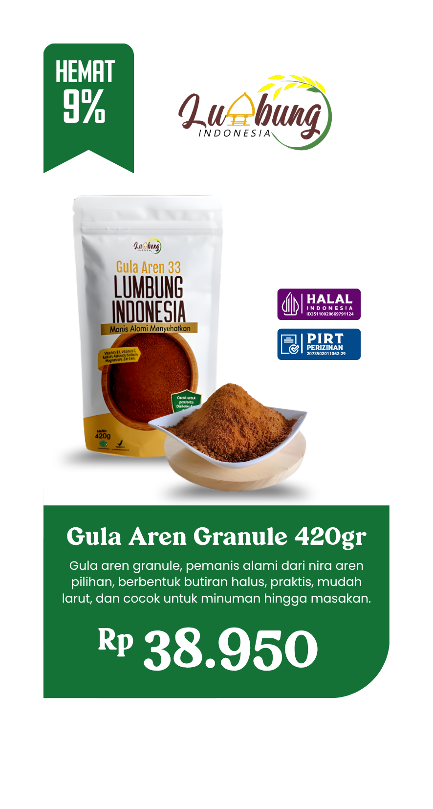 Gula Aren Granule 420gr