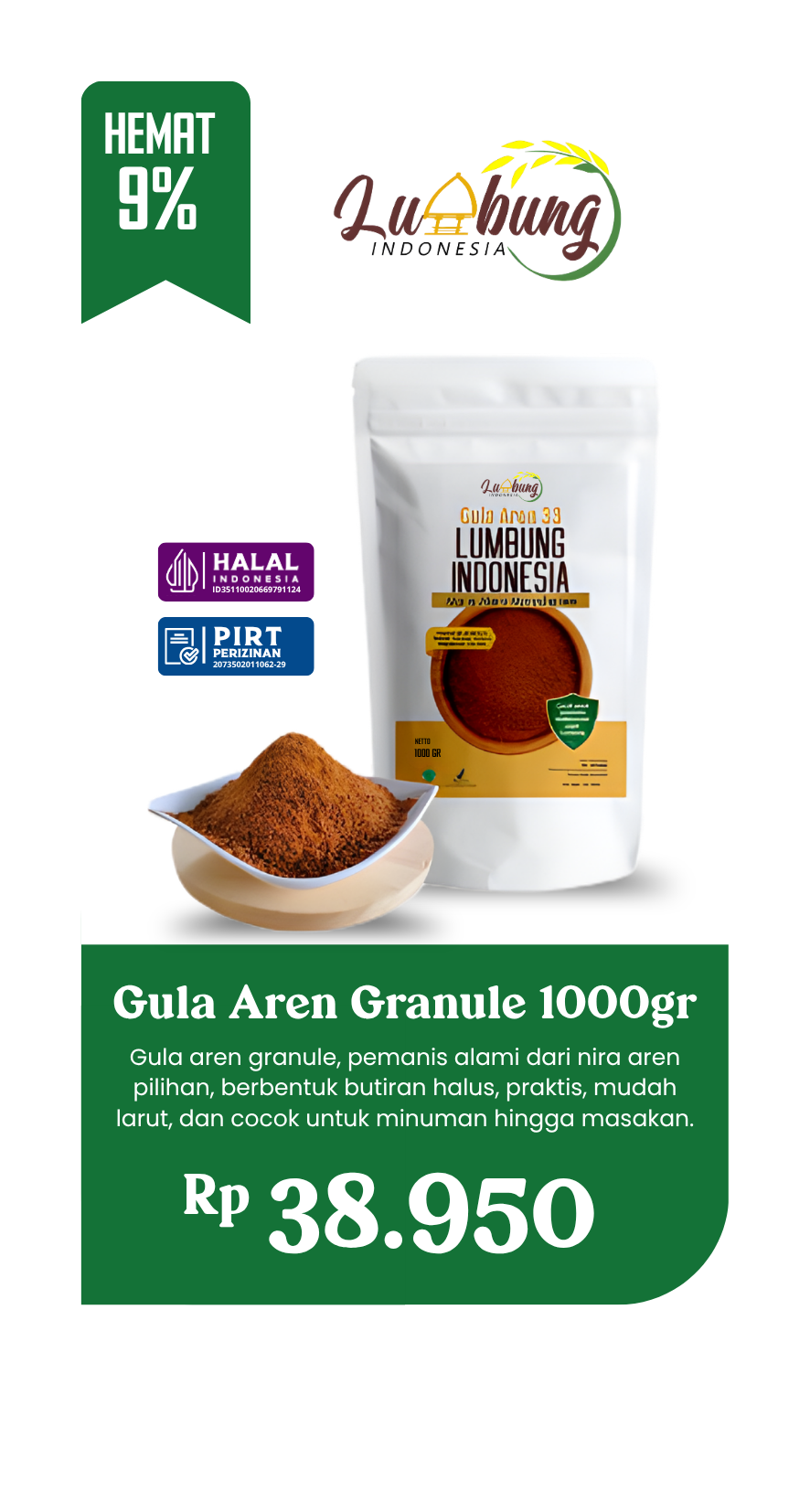 Gula Aren Granule 1000gr