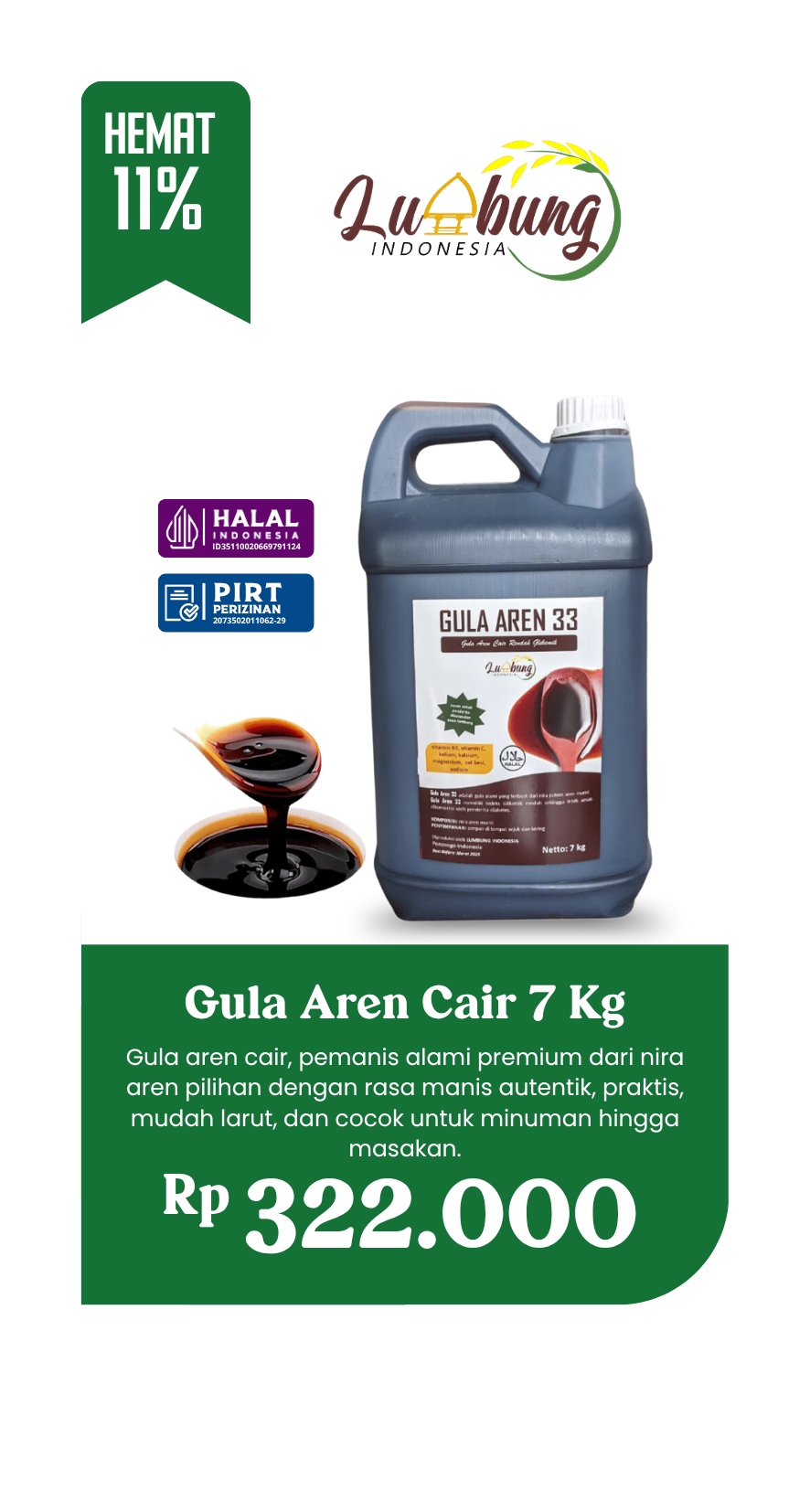 Gula Aren Cair Original 7Kg